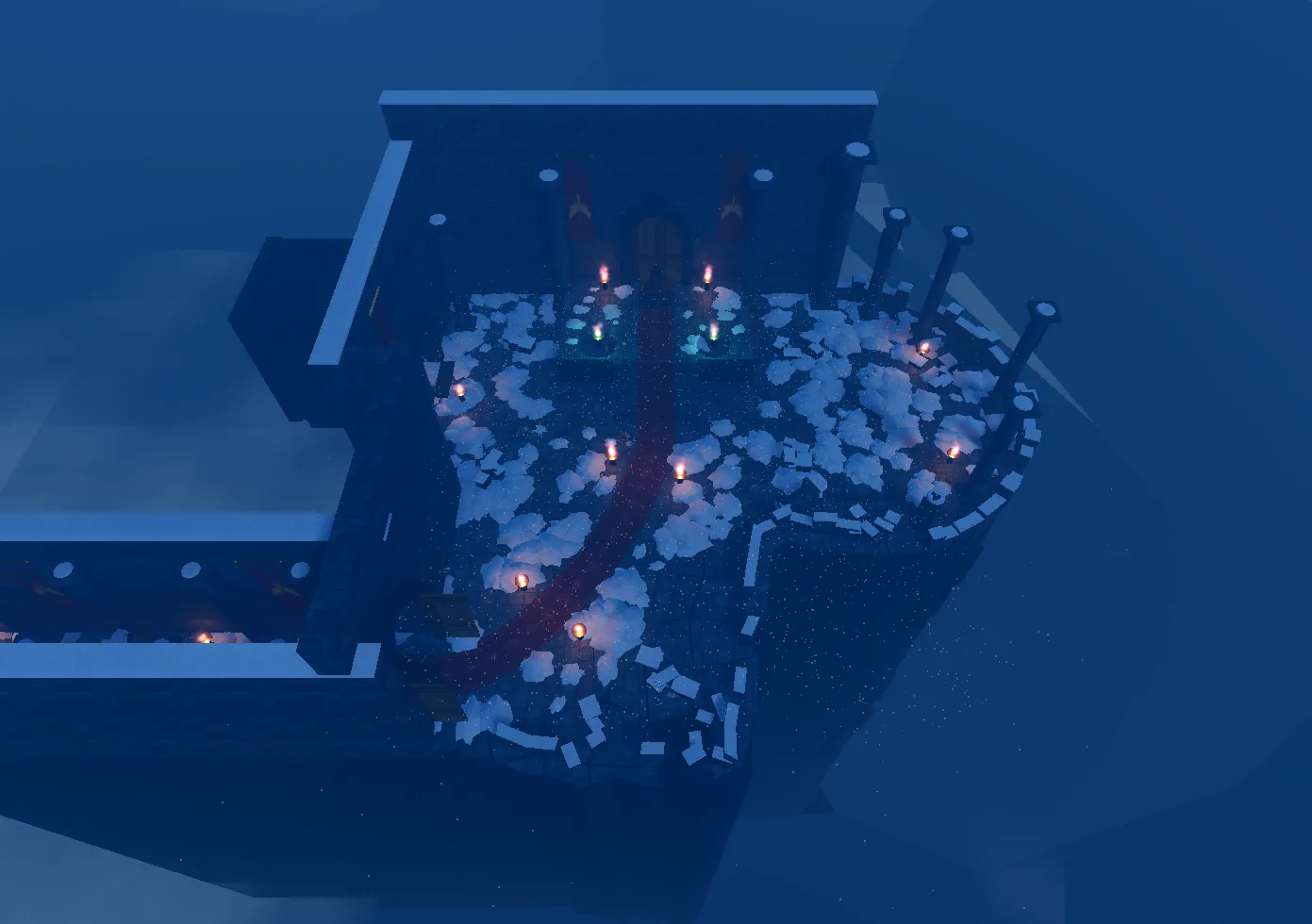 Top-down view of the castle level